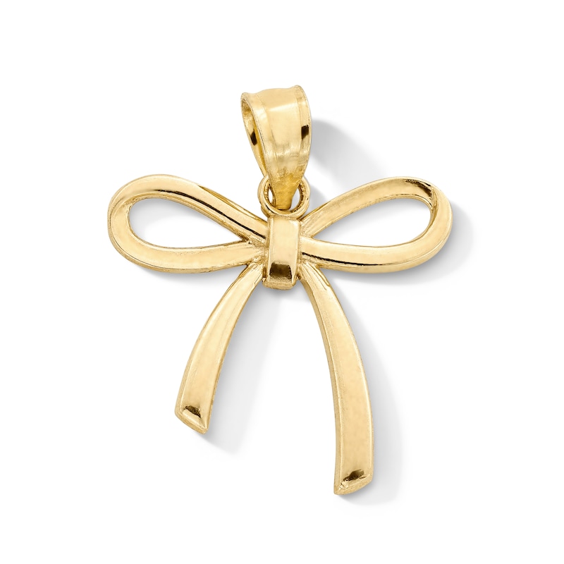 10K Gold Bow Necklace Charm