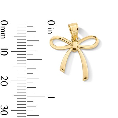 10K Gold Bow Necklace Charm