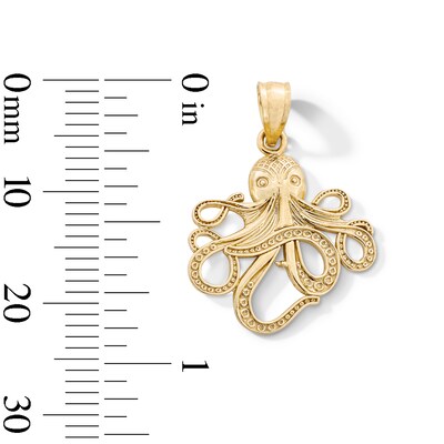 10K Gold Octopus Necklace Charm