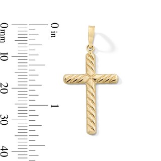 10K Gold Twisted Cross Necklace Charm