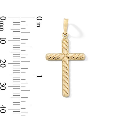 10K Gold Twisted Cross Necklace Charm