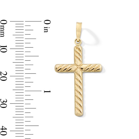 10K Gold Twisted Cross Necklace Charm