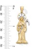 Thumbnail Image 2 of 10K Gold Santa Muerte Two-Tone Necklace Charm