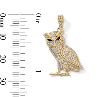 10K Gold CZ Owl Necklace Charm