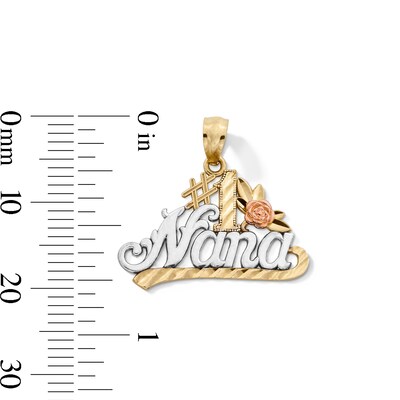 10K Gold #1 Nana Tri-Tone Necklace Charm