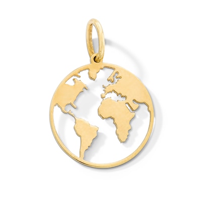 10K Gold Earth Necklace Charm