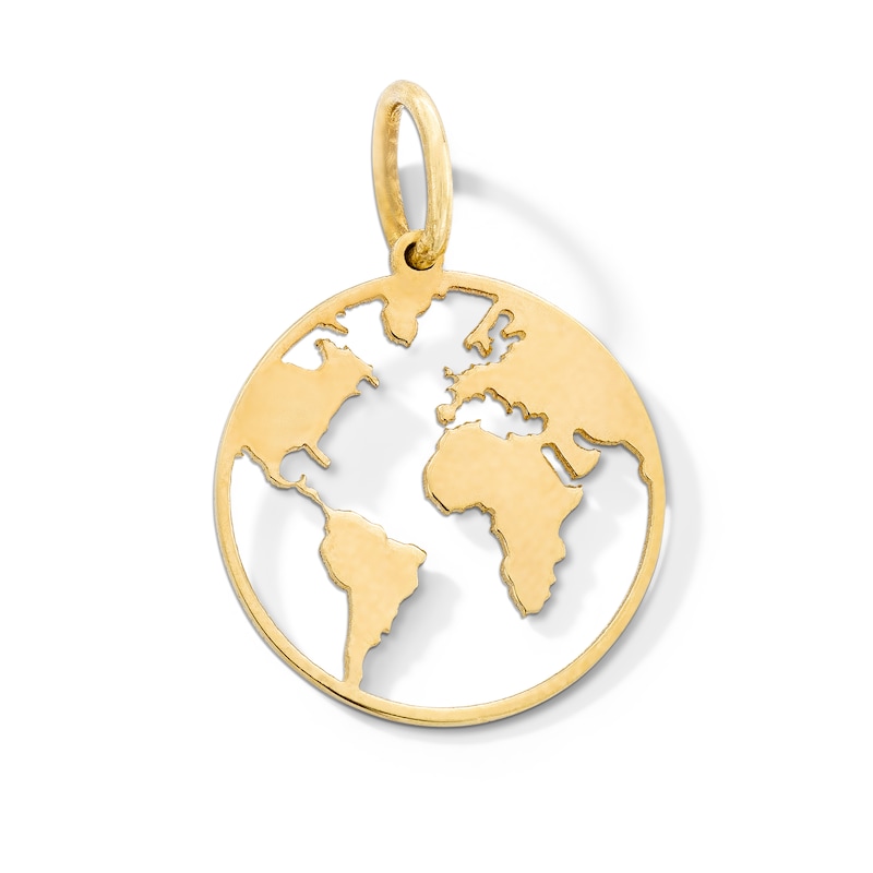 10K Gold Earth Necklace Charm