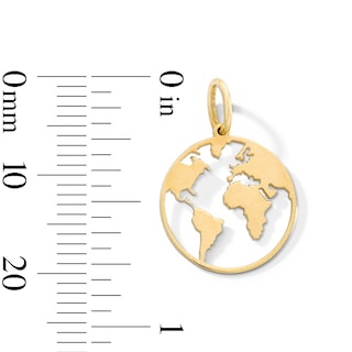 10K Gold Earth Necklace Charm