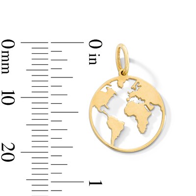 10K Gold Earth Necklace Charm