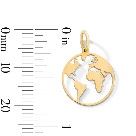 10K Gold Earth Necklace Charm