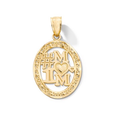 10K Gold #1 Mom Necklace Charm