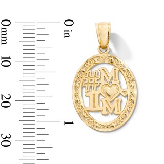 10K Gold #1 Mom Necklace Charm