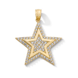 10K Gold CZ Star Necklace Charm