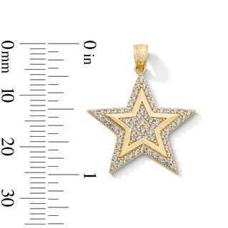 10K Gold CZ Star Necklace Charm