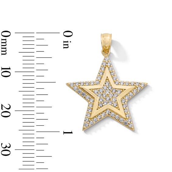 10K Gold CZ Star Necklace Charm