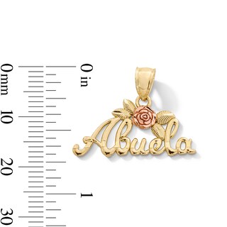 10K Gold Abuela Rose Two-Tone Necklace Charm