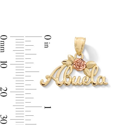 10K Gold Abuela Rose Two-Tone Necklace Charm