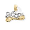 Thumbnail Image 1 of 10K Gold CZ Mom Script Two-Tone Necklace Charm