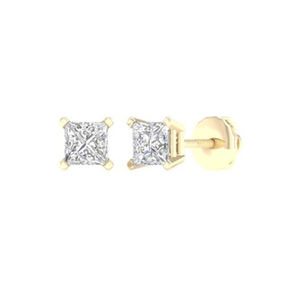 10K Gold / CT. T.W. Lab-Grown Diamond Square Studs