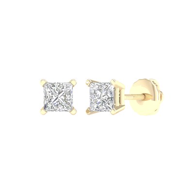 10K Gold / CT. T.W. Lab-Grown Diamond Square Studs