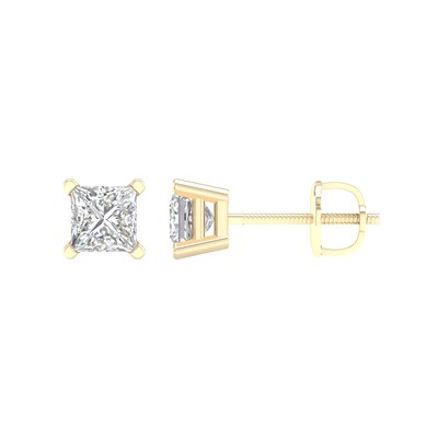 10K Gold / CT. T.W. Lab-Grown Diamond Square Studs