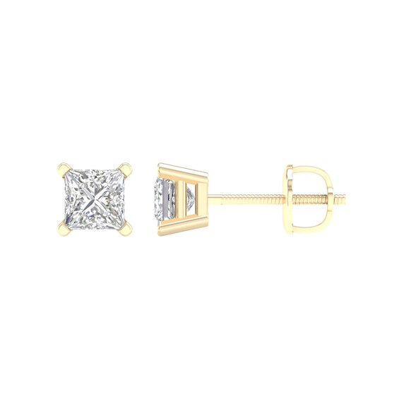 10K Gold / CT. T.W. Lab-Grown Diamond Square Studs
