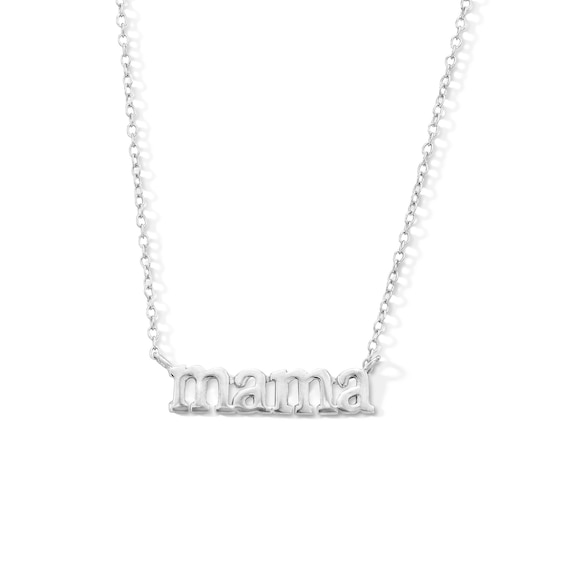 Sterling Silver Mama Pendant - 17" + 2"