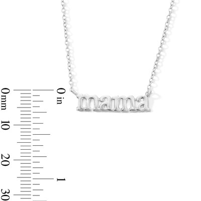 Sterling Silver Mama Pendant - 17" + 2"