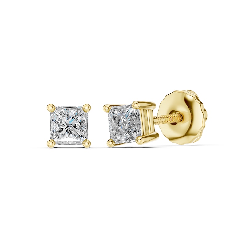 Main Image 1 of 10K Gold 1/4 CT. T.W. Lab-Grown Diamond Square Studs