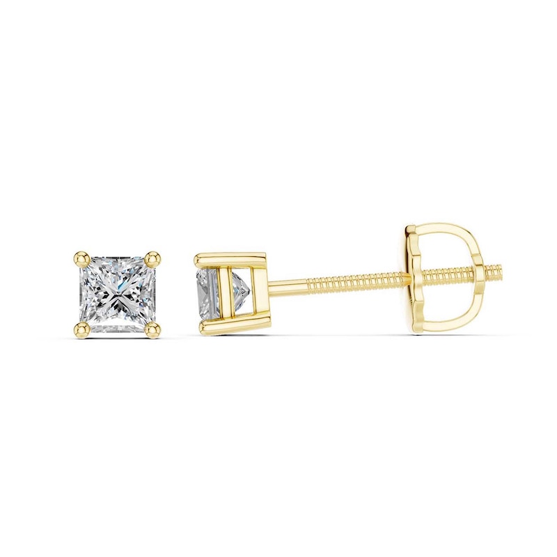Main Image 2 of 10K Gold 1/4 CT. T.W. Lab-Grown Diamond Square Studs