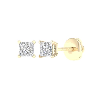 10K Gold 1/2 CT. T.W. Lab-Grown Diamond Square Studs