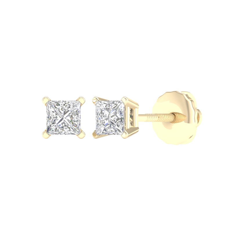 Main Image 1 of 10K Gold 1/2 CT. T.W. Lab-Grown Diamond Square Studs