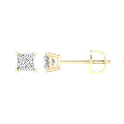 10K Gold 1/2 CT. T.W. Lab-Grown Diamond Square Studs