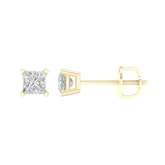 10K Gold 1/2 CT. T.W. Lab-Grown Diamond Square Studs