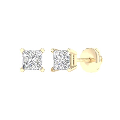 10K Gold 1 CT. T.W. Lab-Grown Diamond Square Studs