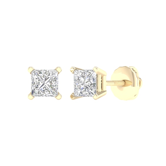 10K Gold 1 CT. T.W. Lab-Grown Diamond Square Studs