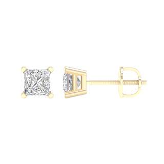 10K Gold 1 CT. T.W. Lab-Grown Diamond Square Studs