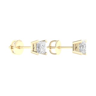 10K Gold 1 CT. T.W. Lab-Grown Diamond Square Studs
