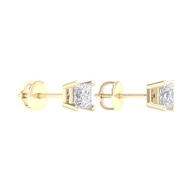 10K Gold 1 CT. T.W. Lab-Grown Diamond Square Studs