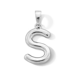 Sterling Silver Tube Initial Necklace Charm