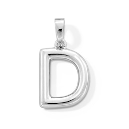Sterling Silver Tube Initial Charm
