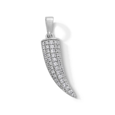 Sterling Silver CZ Saber Tooth Necklace Charm