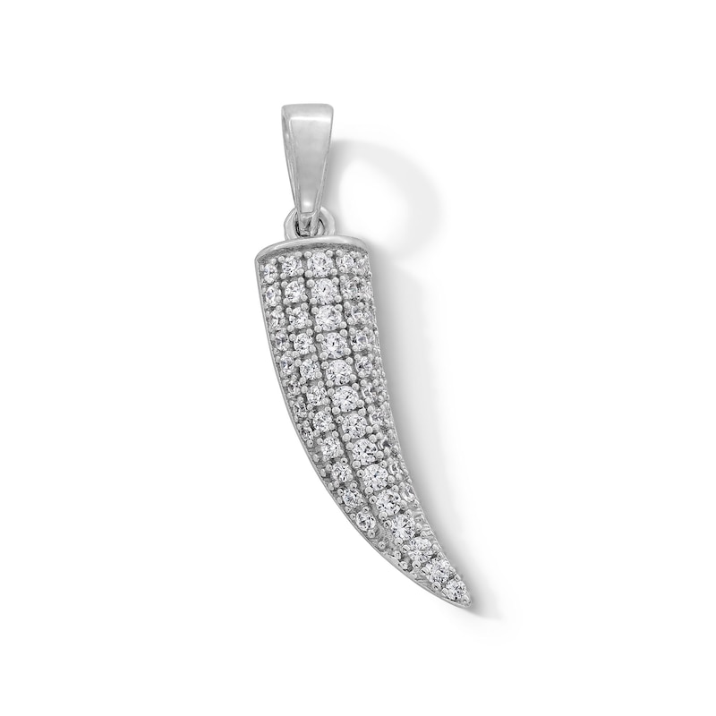 Sterling Silver CZ Saber Tooth Necklace Charm