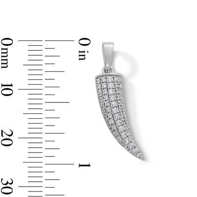 Sterling Silver CZ Saber Tooth Necklace Charm
