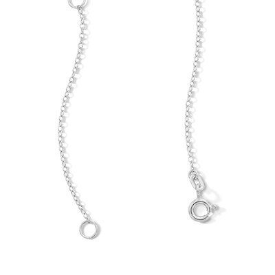Solid Sterling Silver CZ Mom Heart Pendant - 16" + 2"