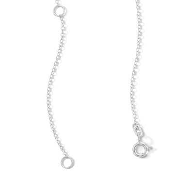 Solid Sterling Silver CZ XO Heart Pendant - 16" + 2"