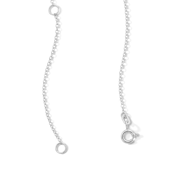 Solid Sterling Silver CZ XO Heart Pendant - 16" + 2"