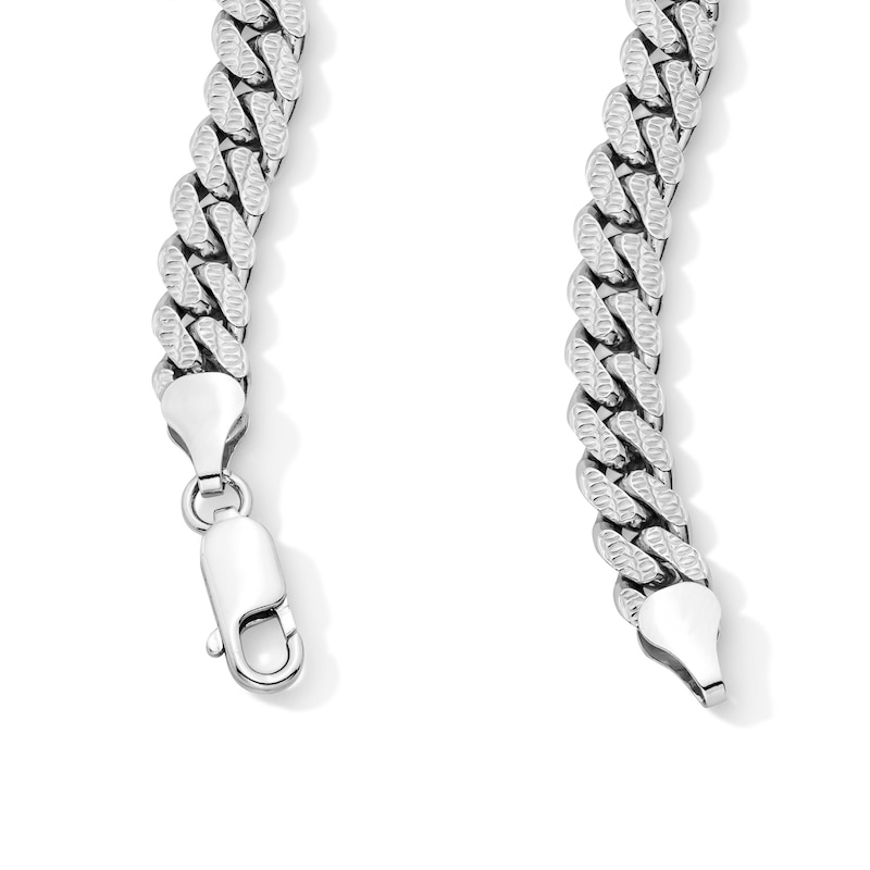 Main Image 2 of Solid Sterling Silver Diamond-Cut Miami Cuban Curb Chain - 26"