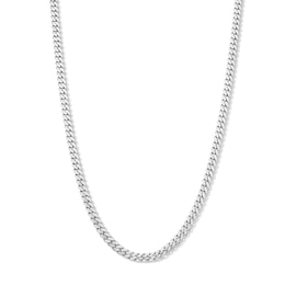 Solid Sterling Silver Diamond-Cut Miami Cuban Curb Chain - 22"