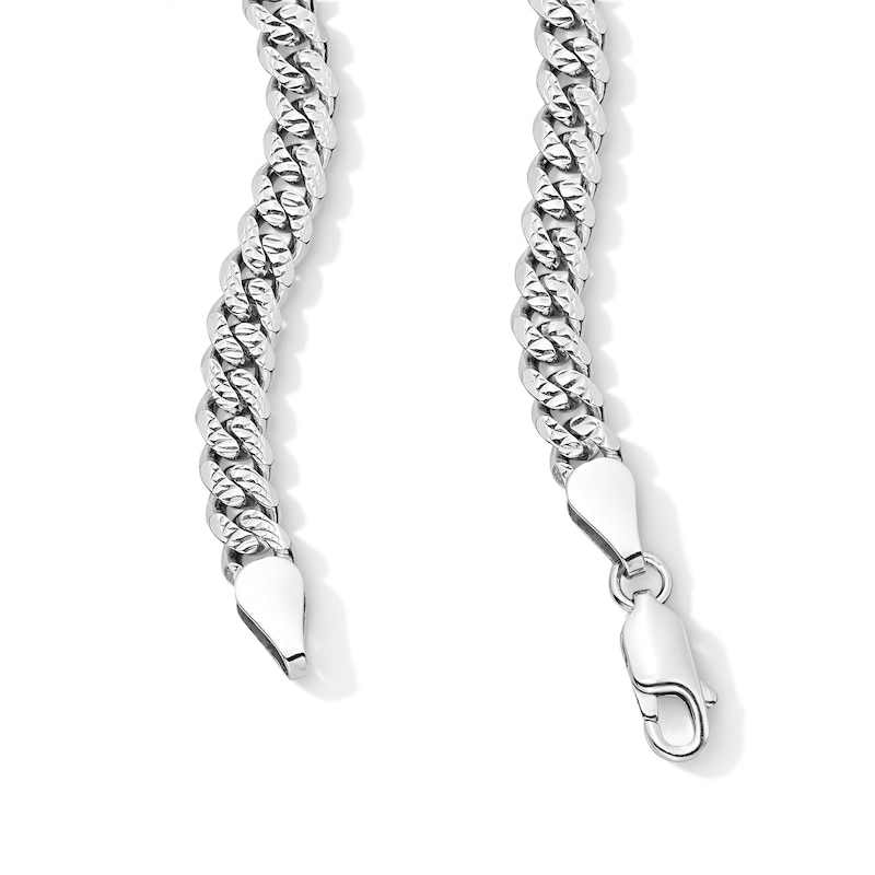 Main Image 2 of Solid Sterling Silver Diamond-Cut Miami Cuban Curb Chain - 22"